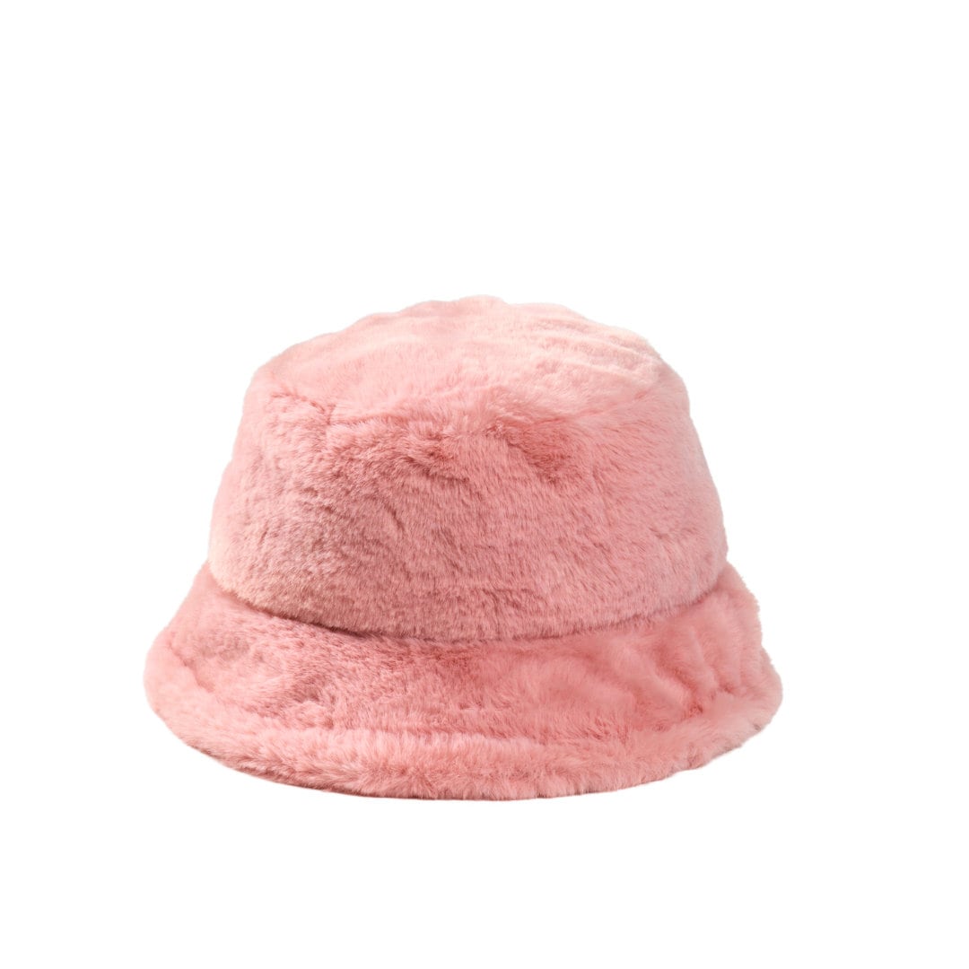 Pink Faux Fur Bucket Hat: Plush Winter Fashion - Etsy