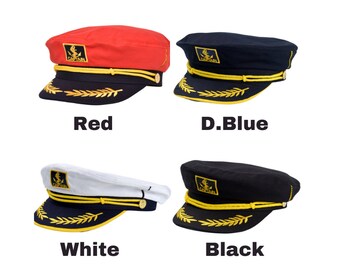 Yacht Captain Hut Mit Stickerei - Sailor Mütze In Rosa-Marine