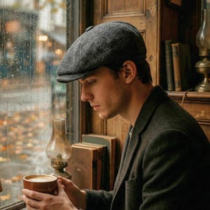 Peaky Blinders hats,Handmade Wool Newsboy Cap: Vintage Style Gatsby Hat image 4