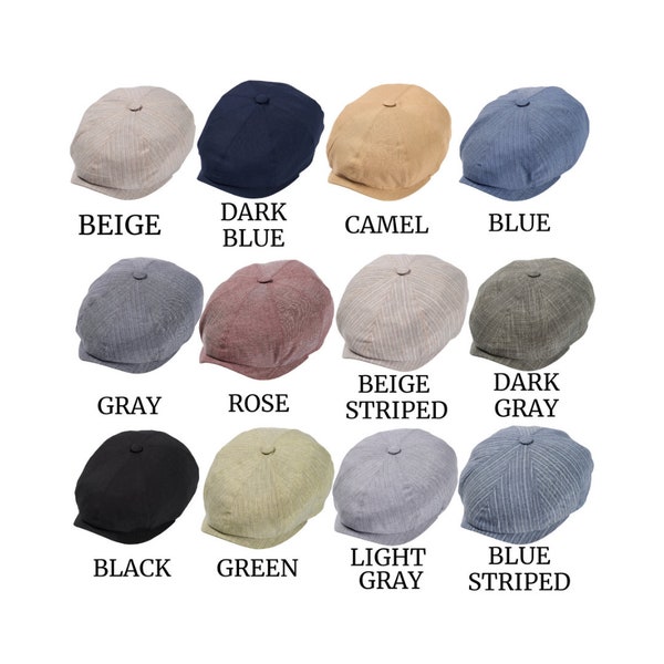 Summer Linen Newsboy cap, Bakerboy hat,Peaky Blinders Hat,Irish flat cap,Gatsby Hat ,Tommy Shelby Hat,Ivy Hat ,Fathers Day Gift