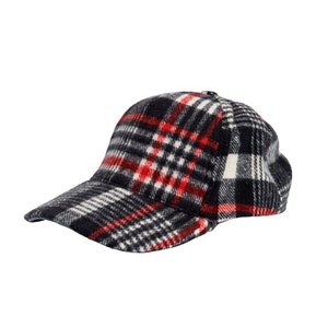 Plaid Wool Baseball Cap: Adjustable Unisex Winter Hat
