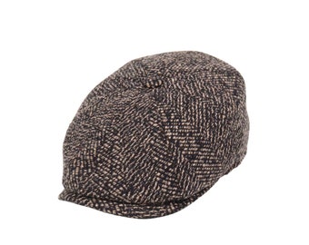 Berretto da strillone in tweed di lana fatto a mano: stile vintage