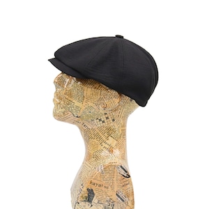 Black  Summer Linen Newsboy Cap, One Size Fit All,Summer Hat,Peaky Blinders Hat, flat cap,Gatsby Hat,Flat cap,Tommy Shelby Hat,Groomsmen