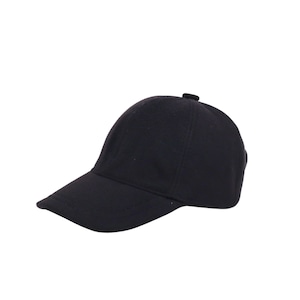 Black Wool Baseball Cap: Adjustable Unisex Winter Hat