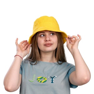 Yellow Cotton Bucket Hat: Stylish Sun Protection