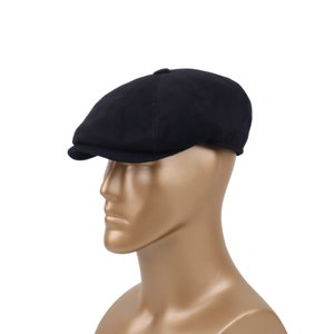Black Newsboy Cap,Wool ,Stitched Wool cap, Flat Cap,Peaky Blinders Hat,Baker Boy Man Hat, ,Gatsby Hat,Men Christmas Gift,Gatsby