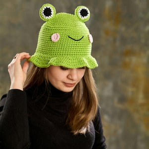 Crochet Cute Frog Bucket Hat, Bucket Hat, Handmade Frog Hat - Etsy