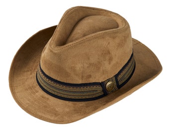 Camel Nubuck Cowboy Hat: Western Style Fedora