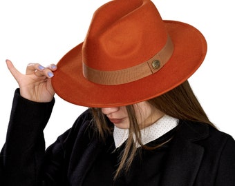 Taba Fedora Hat: Vegan Felt Wide Brim Rancher
