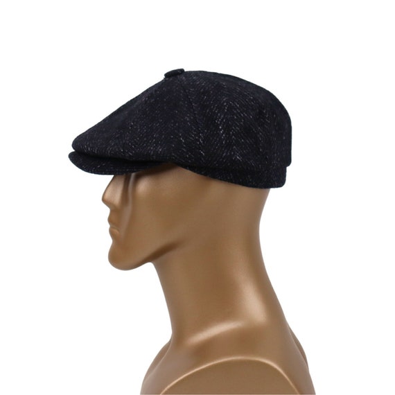 Black Herringbone Newsboy Cap wool wool Cap Flat Cap peaky Blinders Hat baker Boy Man Hat gatsby Hat men Christmas Gift purple Etsy