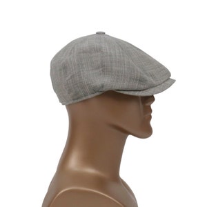 Casquette gavroche en lin d'été gris foncé, chapeau Bakerboy, chapeau Peaky Blinders, casquette plate irlandaise, chapeau Gatsby, chapeau Tommy Shelby, chapeau Ivy, cadeau fête des pères image 6