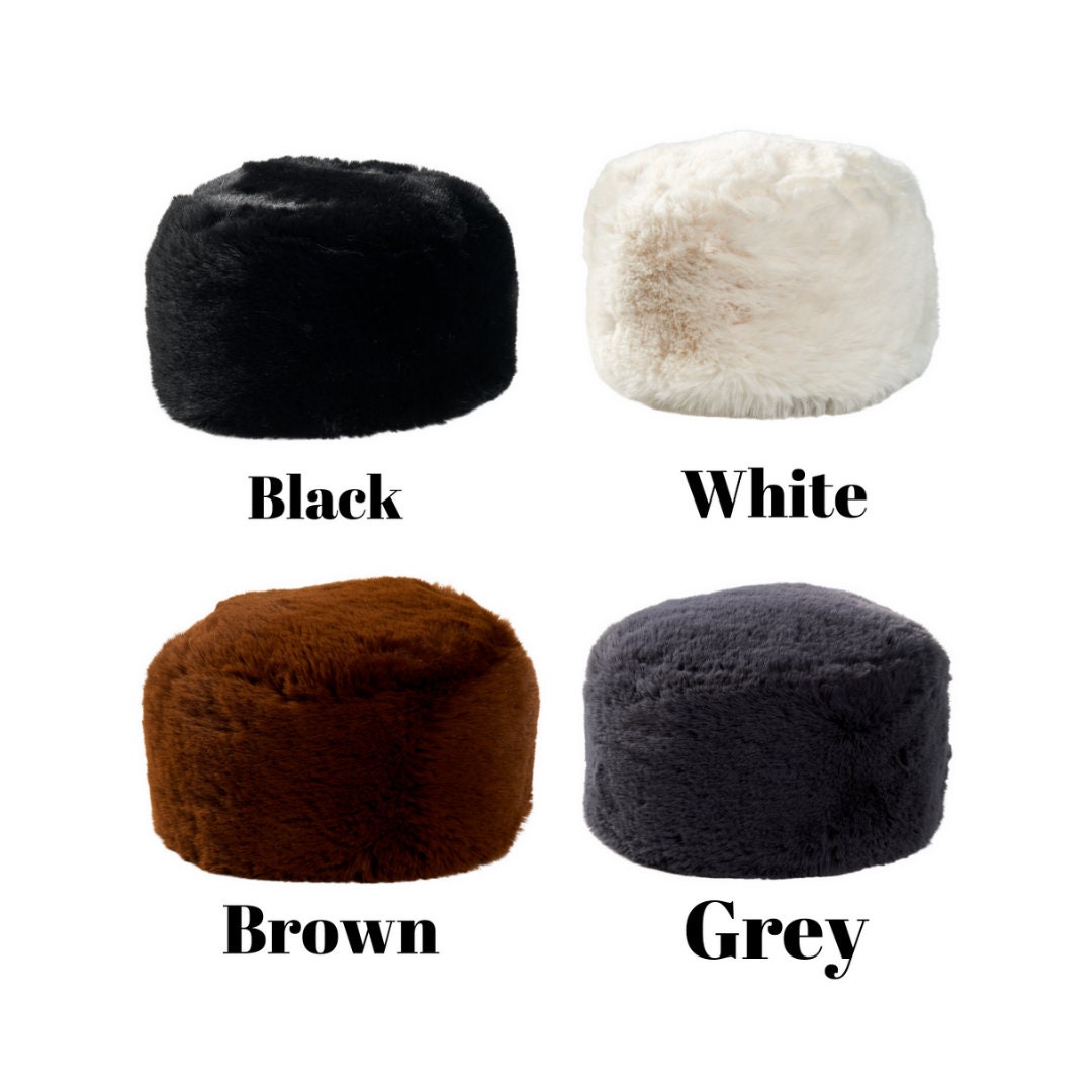 Handmade Brown Faux Fur Ushanka Hat, Russian Cossack Style  display picture 1