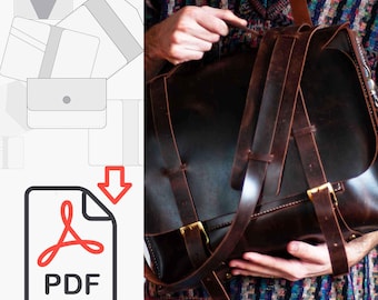 Patrón para bolso bandolera de cuero, plantilla para hacerlo tú mismo (PDF, DWG)