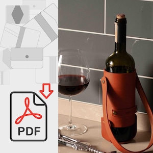 Portabotellas de cuero (PDF), Patrón para portabotellas de cuero, Estuche para botellas (PDF, patrón dwg), Estuche para botellas de cuero (PDF)