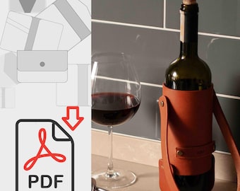 Leather Wine Holder PDF Pattern, Handmade Cowhide Wine Case (Digital Download)