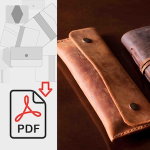 Pencil Case PDF, Leather Pen Holder Pattern, Leather Craft PDF Pattern, DIY Pen Holder Pattern