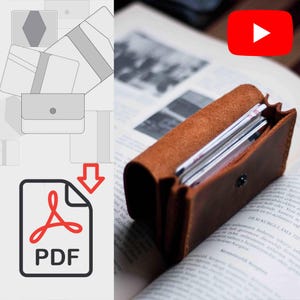 Mönster för korthållare i läder, gör-det-själv-plånbok (pdf, dwg, dxf)