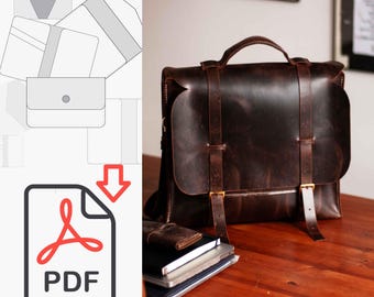 Leather Messenger Bag Pattern, DIY Template (PDF Download)