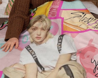 Felix Stray Kids Blanket, Soft Microfiber Throw for Skz Fans, Kpop