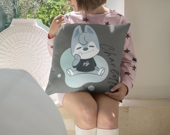 Personalized Stray Kids Wolf Chan Pillow, SKZOO Merch, Kpop Collectibles, Custom Stray Kids Gift for Girlfriend, Stray Kids SKZ Stay Pillow