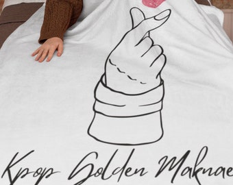 Personalized Bts Inspired Blanket, Custom Velveteen Blanket, Finger Love Gift, Gift for Army, Gift for Kpop, Kpop Merch, Bts Christmas Gift
