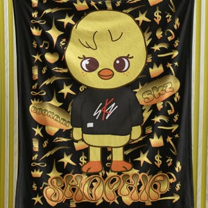 Personalized bbokari Skzoo blanket, Stray Kids Felix blanket, custom Kpop blanket gift, SKZ chk chk boom design, Bang Chan Felix keepsake