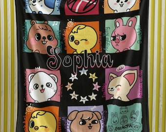 SKZOO Blanket Hoodie Soft Fleece Wearable Blanket Cute Stray Kids