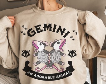 Suéter de zarigüeya del zodiaco personalizado, sudadera de astrología, regalo de astrología de cumpleaños, lindo regalo para amantes de las zarigüeyas, camiseta de bruja, camiseta divertida de animales