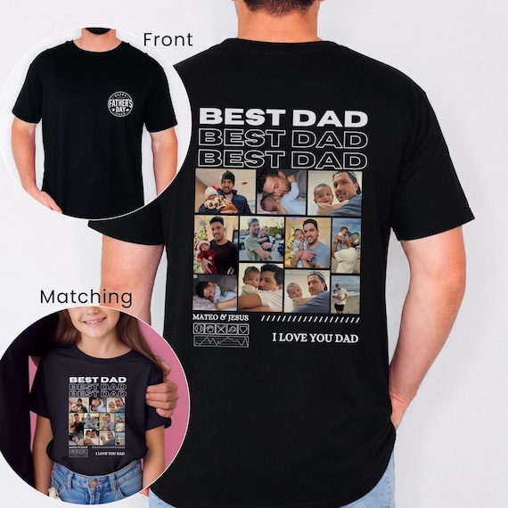 Personalized Best Dad Photo Shirt, Custom Father's Day Collage Tee, Comfort Colors Gift for Dad, Husband, Grandpa, Family Picture Tee 2026