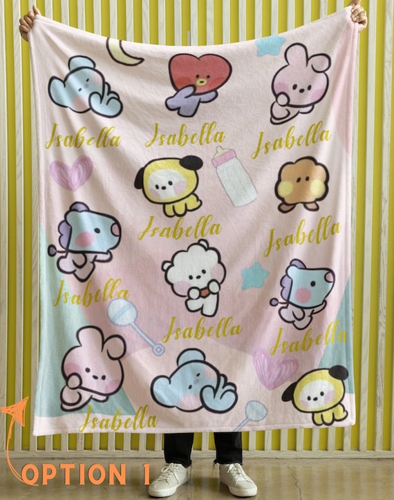 Personalized Baby Blanket BT21 Minini Kpop Baby BTS Xmas Gift Name Blanket BTS for Kids Korean Baby Baby ARMY Baby Shower Grandson Etsy