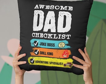 Personalized dad pillow: custom papa throw pillow with funny design for home decor