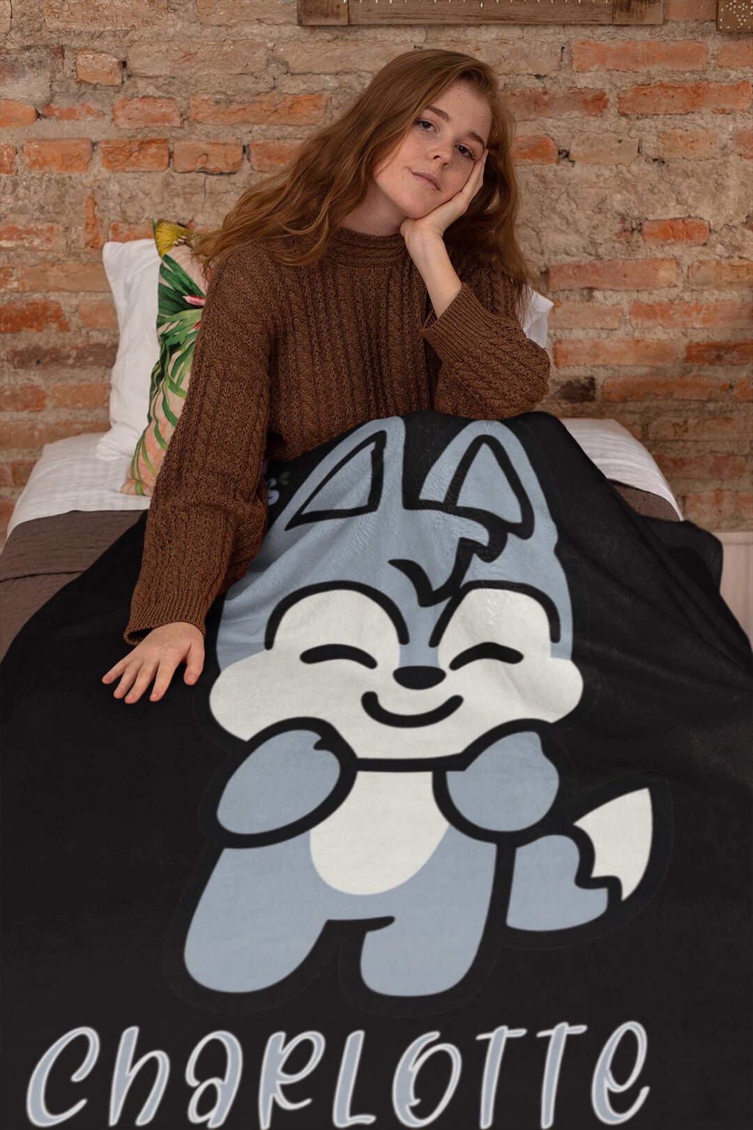 Straykids SKZOO Wolf Chan ブランケット Personalized Wolf Chan SKZOO Stray Kids Blanket: Soft Custom K-pop