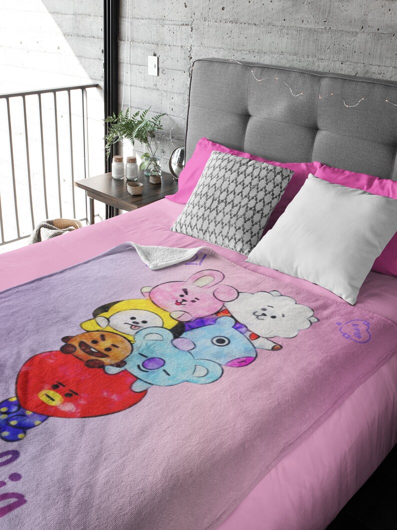 Personalized BT21 All Characters Blanket, Customized Kpop Characters ...