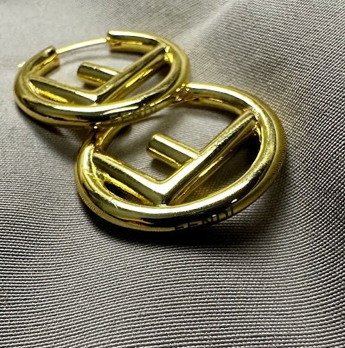 fendi earrings for women lv logo hoops