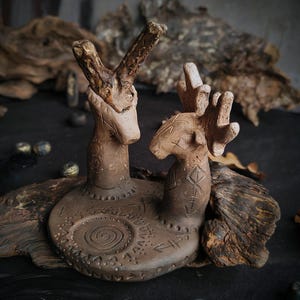 Portacandele fatto a mano, decorazione pagana, statuetta da altare