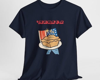 Merica Apple Pie Blue Jeans Fireworks T-Shirt | Fourth of July Tee