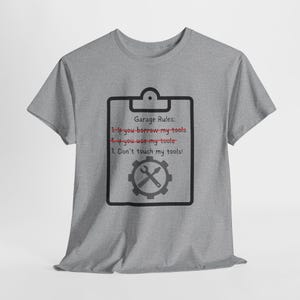 Camiseta de taller mecánico "Mis herramientas, manos fuera"