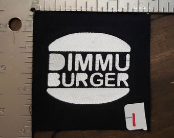 DIMMU BURGER screenprinted patch MONOCHROME Knockout - Dethklok, Metalocalypse