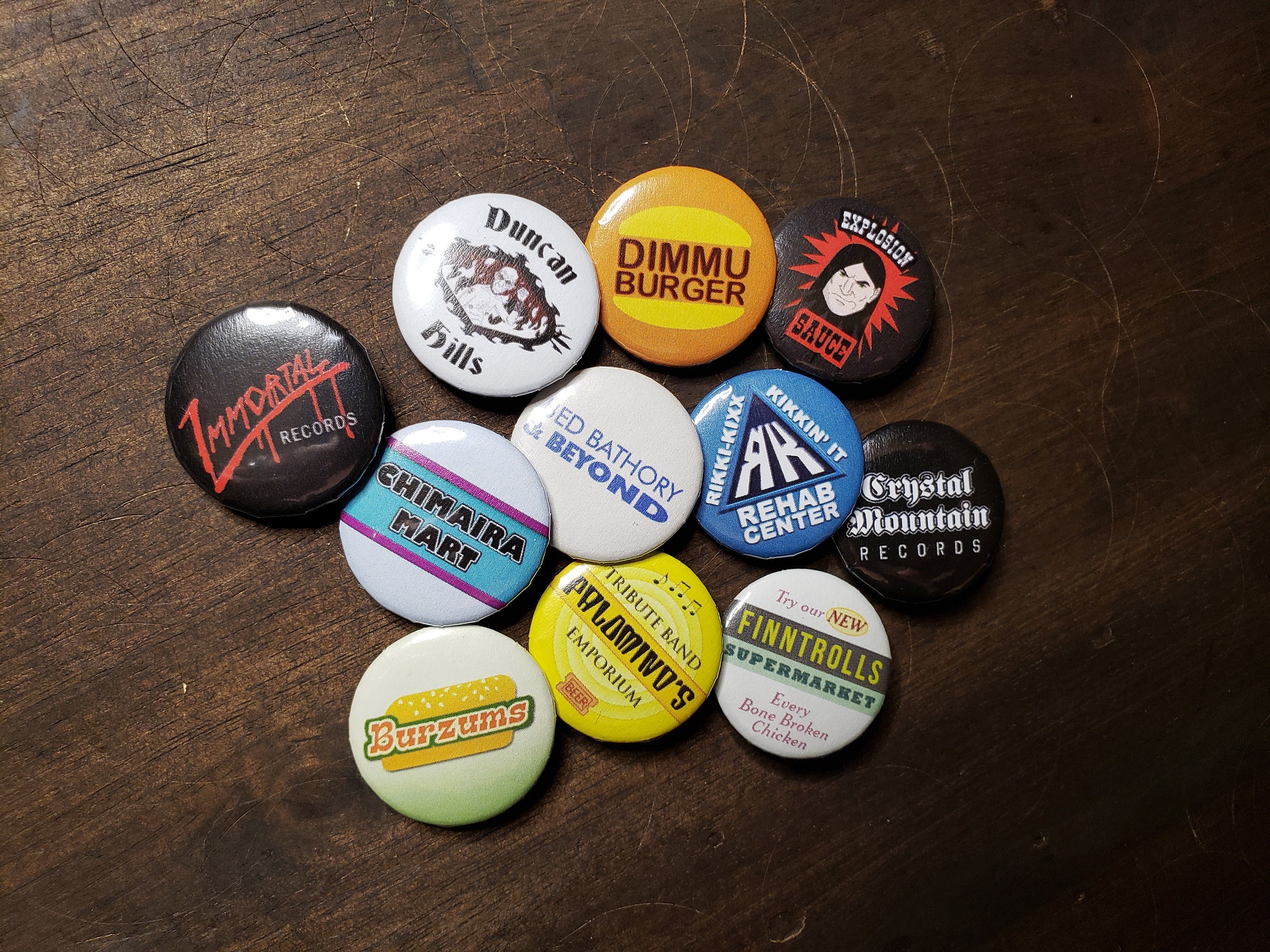 1.25 Misc. Metal Pinback Buttons Rock, Punk, Metal, Hardcore, Emo