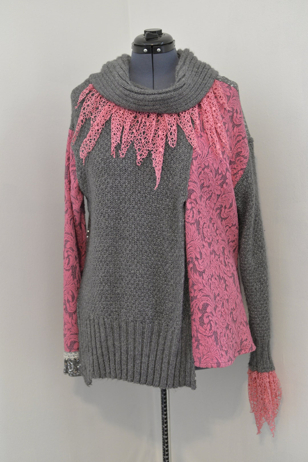 Asymmetrical Decor Button Sweater main image 0
