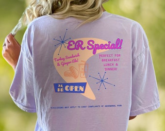 Emergency Room Diner Nursing Humor Shirt, Medical Joke Tee for Emergency Room Physicians & Nurses, Funny ED RN t shirt, Turkey Sandwich Tee