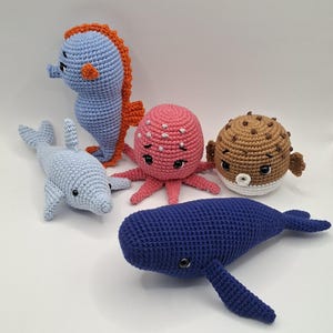 Crochet Sea Animals Set: Handmade Amigurumi Plush Toys