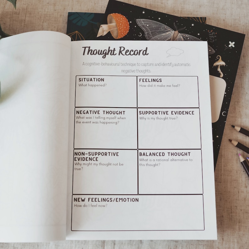 Printable CBT Thought Record Etsy