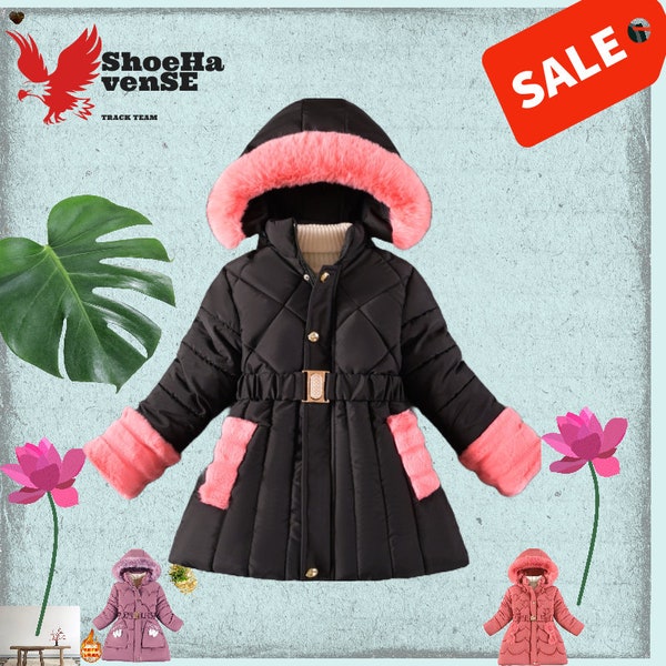 winter gift! This girls' jacket offers warmth with a detachable hat, cozy hood.Ideal for children fantastic birthday present  gift for her