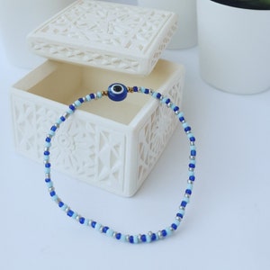 Gorgeous Handmade Evil Eye Glass Seed Bead Bracelet