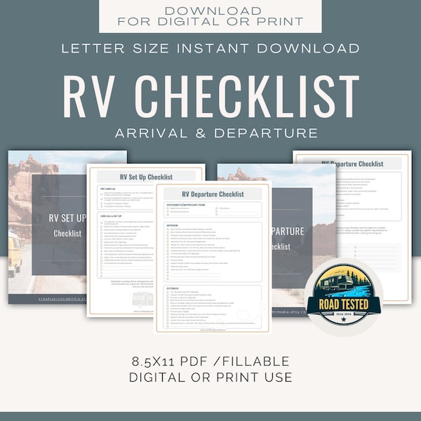 RV Departure and Arrival Checklist Bundle