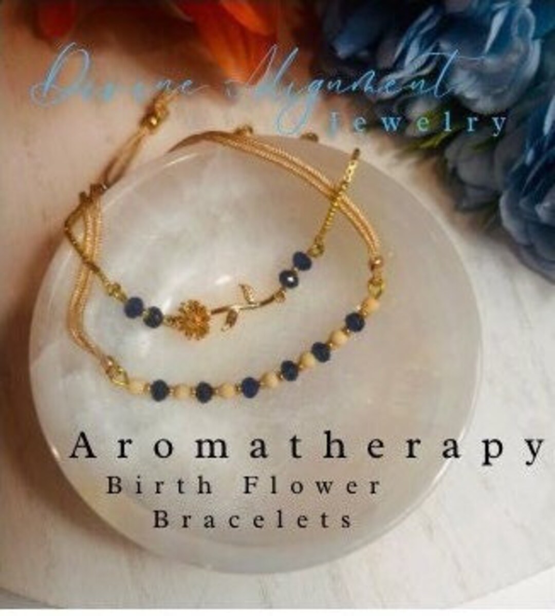 Birth Flower Bracelets Aromatherapy Personalized Semi Precious