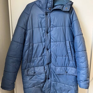 Authentic Vintage Parka Warm Ski Snowboard Womens Unisex Winter Warm Blue Cozy Snow Coat