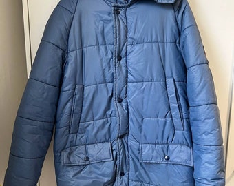 Authentic Vintage Parka Warm Ski Snowboard Womens Unisex Winter Warm Blue Cozy Snow Coat