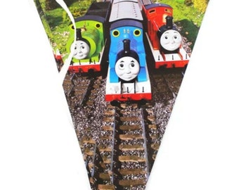 10 X Thomas The Tank Engine Themed Flag Banner Bunting Children's Birthday Party - UK Seller